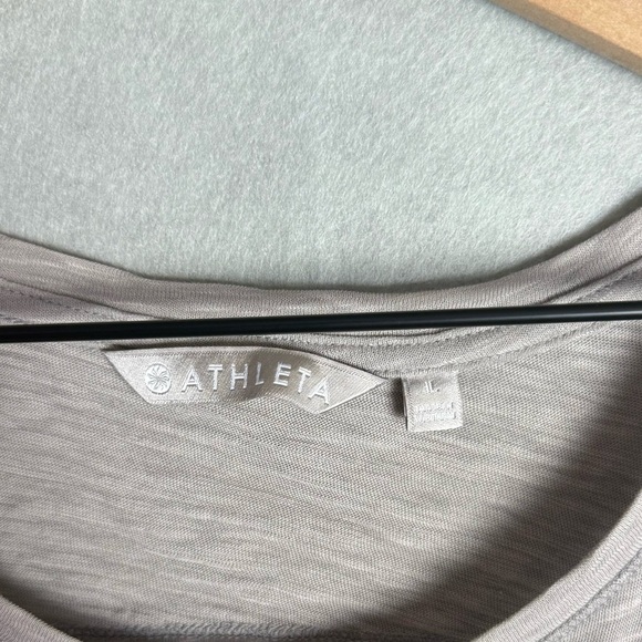 Athleta Women’s Open Cut Out Back Tank Top Slub Sleeveless Grey Women's size L - Picture 6 of 6